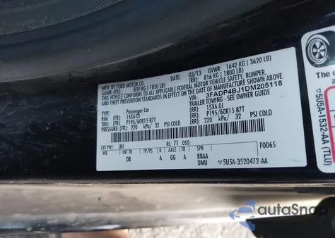 2013 Ford Fiesta Se z USA, uszkodzony, nr VIN 3FADP4BJ1DM205118